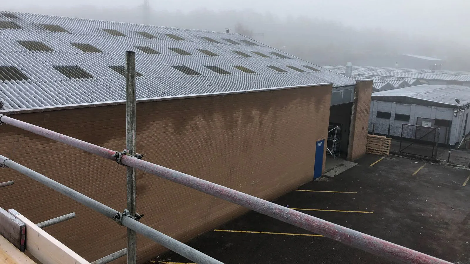 Roof area during the Birmingham factory refurbishment