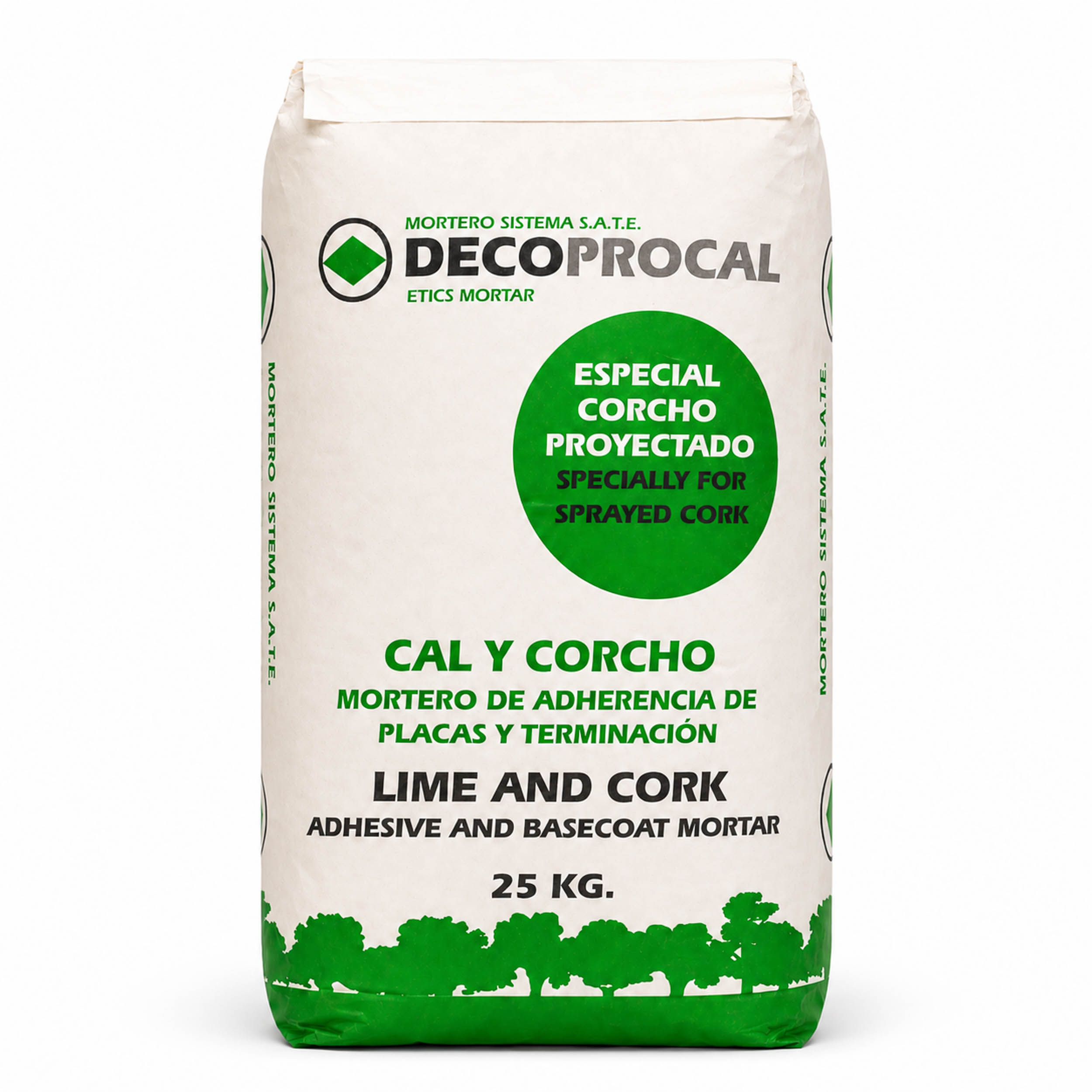 25 kg bag of DECOPROCAL lime and cork mortar